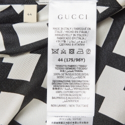 Pre Owned Gucci Black & White Printed Silk Pajama Shirt M