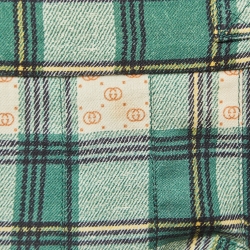 Gucci Green Tartan Check Wool Twill Pleated Maxi Skirt L