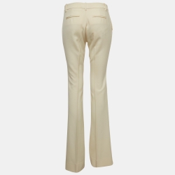 Pre Owned Gucci Cream Flared Trousers M