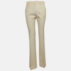 Pre Owned Gucci Cream Flared Trousers M