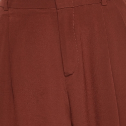 Pre Owned Gucci Brown Silk Tapered Trousers S