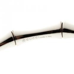 Gucci Bamboo 18k White Gold Thin Bangle Bracelet 18cm