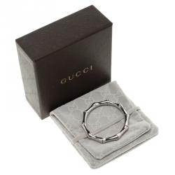 Gucci Bamboo 18k White Gold Thin Bangle Bracelet 18cm