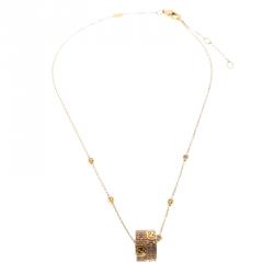 Gucci Icon Stardust Pink Sapphires 18k Rose Gold Pendant Necklace