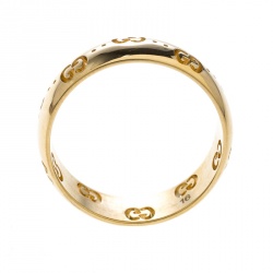 Gucci Icon 18k Yellow Gold Band Ring Size 56