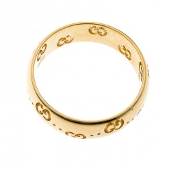 Gucci Icon 18k Yellow Gold Band Ring Size 56