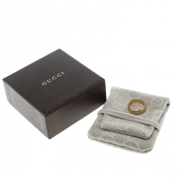 Gucci Icon 18k Yellow Gold Band Ring Size 56