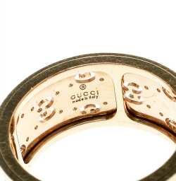 Gucci Icon 18k Yellow Gold Band Ring Size 56