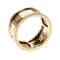 Gucci Icon 18k Yellow Gold Band Ring Size 56