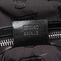 Pre Owned Gucci Gray/Black Diamante Canvas Travel Bag