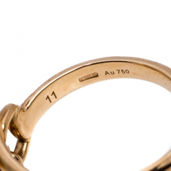 Gucci Floral Butterfly Enamel 18K Rose Gold Open Charm Ring Size 52