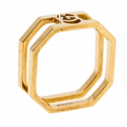 Gucci Running G 18K Yellow Gold Band Ring Size 51