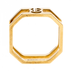 Gucci Running G 18K Yellow Gold Band Ring Size 51