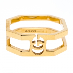 Gucci Running G 18K Yellow Gold Band Ring Size 51