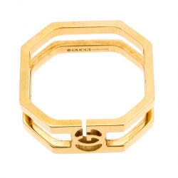Gucci Running G 18K Yellow Gold Band Ring Size 51
