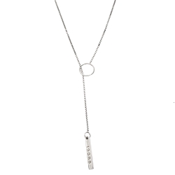 Gucci 18K White Gold Chain Y Lariat Necklace