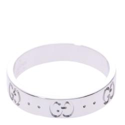 Gucci Icon Ring 18K White Gold Ring Size 51