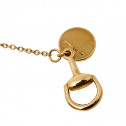 Gucci Horsebit 18K Yellow Gold Lariat Necklace