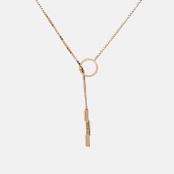 Gucci Link to Love 18K Rose Gold Lariat Necklace