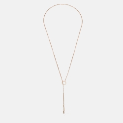 Gucci Link to Love 18K Rose Gold Lariat Necklace