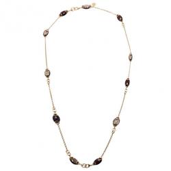 Gucci Red Garnet and Smokey Quartz Candy Horsebit Chain Necklace