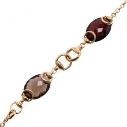Gucci Red Garnet and Smokey Quartz Candy Horsebit Chain Necklace