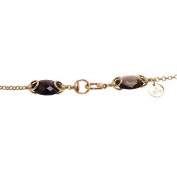 Gucci Red Garnet and Smokey Quartz Candy Horsebit Chain Necklace