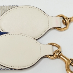 Pre Owned Gucci Off White Leather Mini Pearl Studded Broadway Bee Shoulder Bag