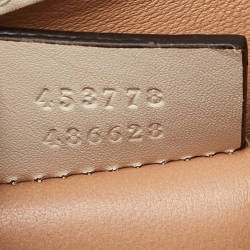 Pre Owned Gucci Off White Leather Mini Pearl Studded Broadway Bee Shoulder Bag