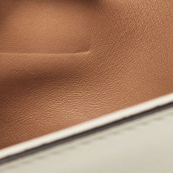 Pre Owned Gucci Off White Leather Mini Pearl Studded Broadway Bee Shoulder Bag