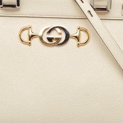 Gucci Off White Leather Medium Zumi Tote