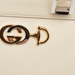Gucci Off White Leather Medium Zumi Tote