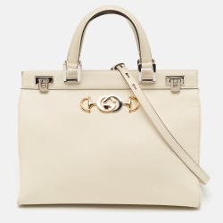 Gucci Off White Leather Medium Zumi Tote