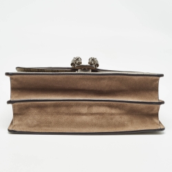 مملوكة مسبقًا Gucci Beige GG Supreme Canvas and Suede Medium Bee Embroidered Dionysus Shoulder Bag