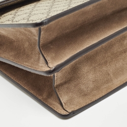 مملوكة مسبقًا Gucci Beige GG Supreme Canvas and Suede Medium Bee Embroidered Dionysus Shoulder Bag