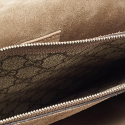 مملوكة مسبقًا Gucci Beige GG Supreme Canvas and Suede Medium Bee Embroidered Dionysus Shoulder Bag