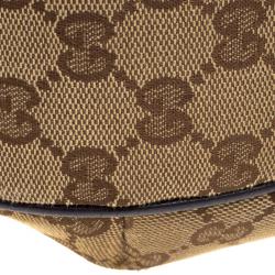Pre Owned Gucci Beige GG Canvas New Ladies Web Hobo
