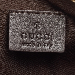 Pre Owned Gucci Beige/Brown GG Canvas Web Wristlet Pouch