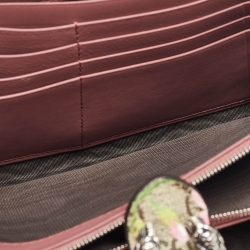 Gucci Pink/Beige GG Supreme Canvas Blooms Dionysus Wallet On Chain