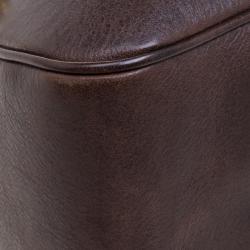 Pre Owned Gucci Beige/Brown GG Canvas and Leather Medium Jockey Hobo