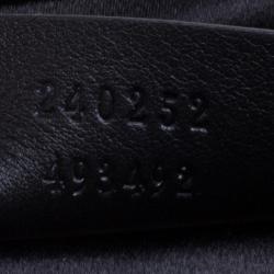 Pre Owned حقيبة كلاتش غوتشي قلاب ساتان سوداء