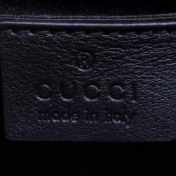 Pre Owned حقيبة كلاتش غوتشي قلاب ساتان سوداء