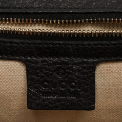 Gucci Black Leather Tassel New Bamboo Top Handle Bag