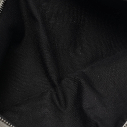 Pre Owned Gucci Silver GG Canvas and Patent Leather Double Pocket Belt Bag