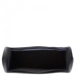 Pre Owned Gucci Black Patent Leather Lady Lock Bamboo Top Handle Bag