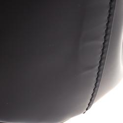 Pre Owned Gucci Black Patent Leather Lady Lock Bamboo Top Handle Bag