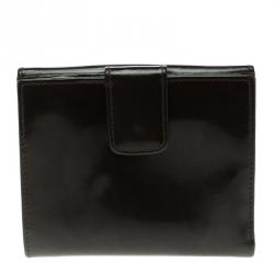 Gucci Dark Brown Patent Leather Vintage Compact Wallet