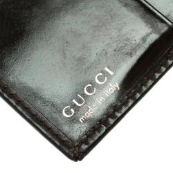Gucci Dark Brown Patent Leather Vintage Compact Wallet