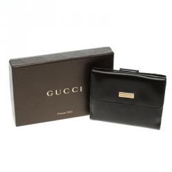 Gucci Dark Brown Patent Leather Vintage Compact Wallet