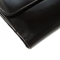 Gucci Dark Brown Patent Leather Vintage Compact Wallet